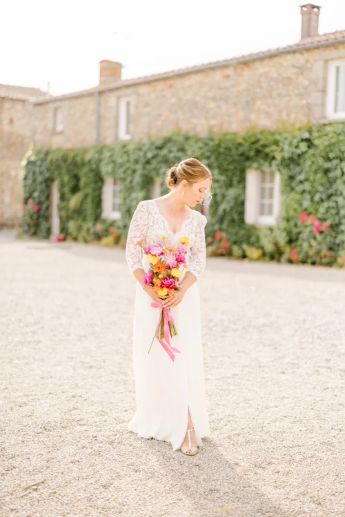 fleur robe événement rose pétale